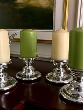 IKEA Shimmer Candlestick Holders & Pillar Candles (4)
